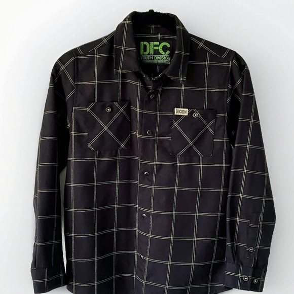 Dixxon Youth Division Gridlock Flannel Button Up Long Sleeve Shirt Size Medium - Picture 14 of 14